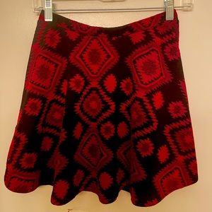 Red and black skater skirt
